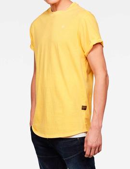 Camiseta G Star amarilla lisa para hombre