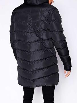 Abrigo 11 Degrees Long Line Chevron Puffer negro