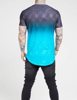 Camiseta Siksilk degradada con logotipos turquesa