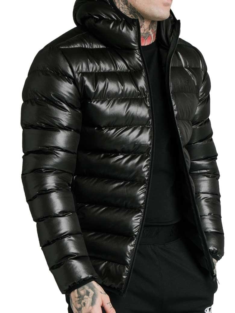Black Chaquetas Sik Silk Parka Sik Silk Hombre Chaqueta Siksilk