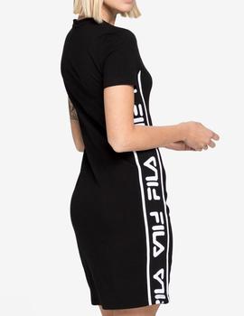 Vestido Fila Taniel negro ceñido con logo lateral