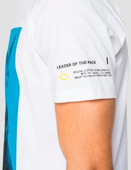 Camiseta Replay Dóberman M3158 blanca para hombre