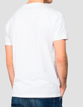 Camiseta Replay Dóberman M3158 blanca para hombre