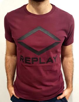 Camiseta Replay M3197 granate para hombre