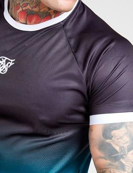 Camiseta Siksilk degradada negro turquesa hombre