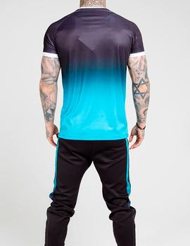 Camiseta Siksilk degradada negro turquesa hombre