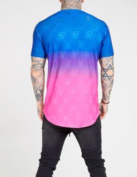 Camiseta Siksilk Monogram Fade Gym rosa hombre