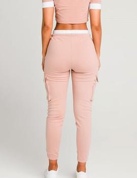 Pantalón Siksilk rosa con bolsillos para mujer