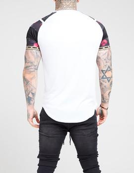 Camiseta Siksilk blanca mangas estampadas hombre