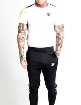 Camiseta Siksilk Fade Panel Tech blanca