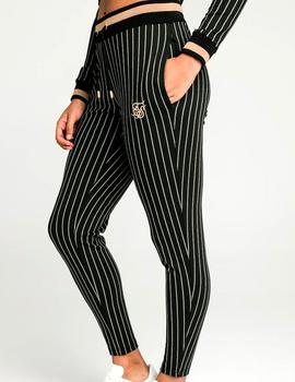 Pantalón Siksilk rayas negras para mujer