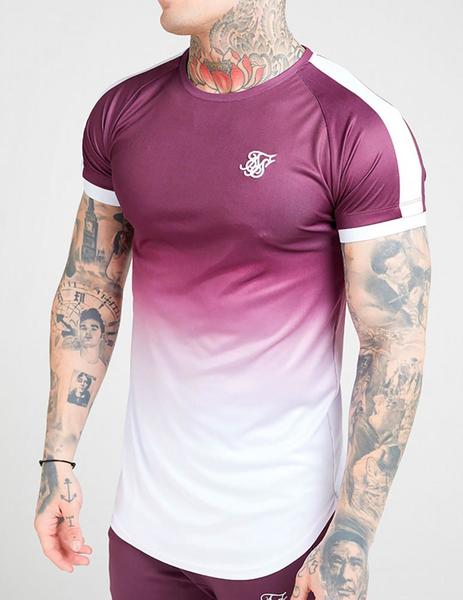 De hecho Bailarín agudo Camiseta Siksilk Fade Tech morada para hombre