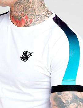 Camiseta Siksilk Inset Cuff blanca para hombre