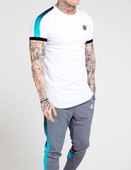 Camiseta Siksilk Inset Cuff blanca para hombre