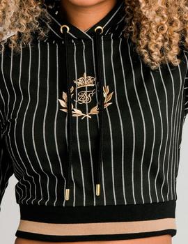 Sudadera Siksilk Béisbol rayas negras para mujer