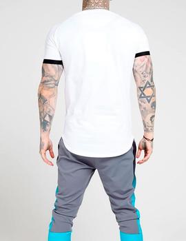 Camiseta Siksilk Inset Cuff blanca para hombre