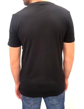 Camiseta Replay cuadros estampados negra