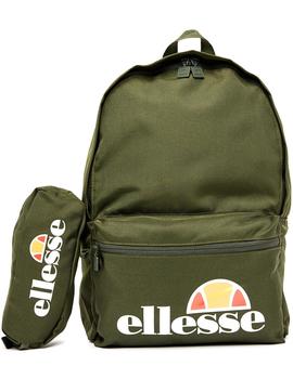 Mochila Ellesse verde militar con lapicero