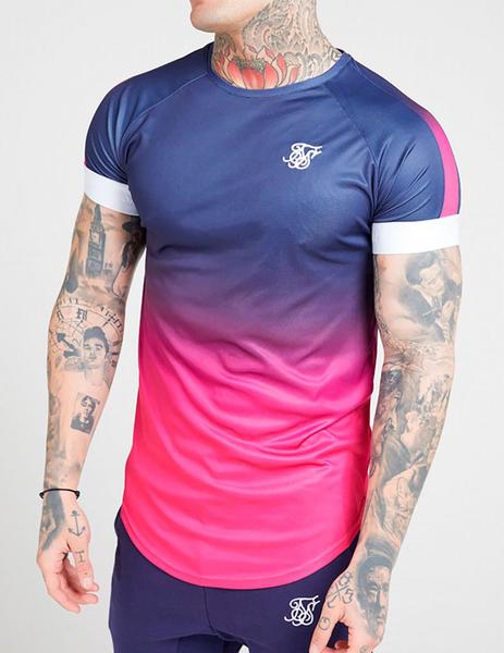 barrer Oportuno ponerse nervioso Camiseta Siksilk degradada Azul Marino Rosa hombre