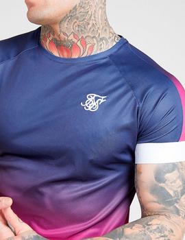 Camiseta Siksilk degradada Azul Marino Rosa hombre