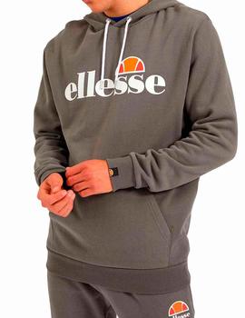 Sudadera capucha Ellesse Gottero gris logo grande