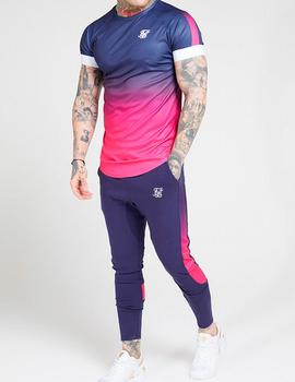 Camiseta Siksilk degradada Azul Marino Rosa hombre