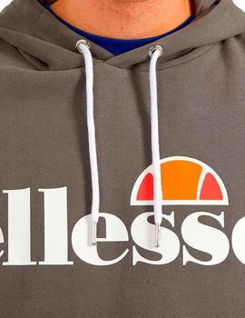 Sudadera capucha Ellesse Gottero gris logo grande