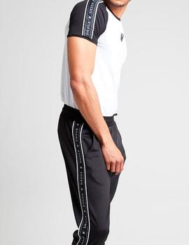 Camiseta Siksilk blanca mangas negras para hombre