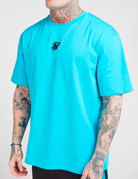 Camiseta Siksilk Oversize Essentials azul hombre