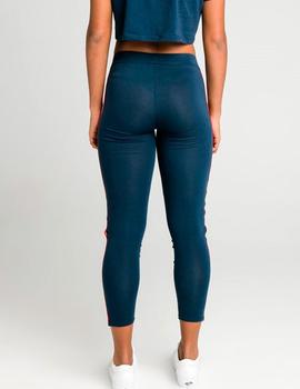 Leggins Siksilk azul marino franjas rojas