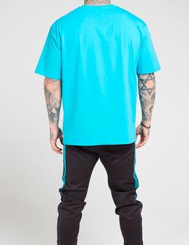 Camiseta Siksilk Oversize Essentials azul hombre