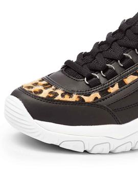 Zapatillas Fila Strada negras con leopardo mujer