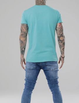 Camiseta Siksilk Peached Box turquesa para hombre