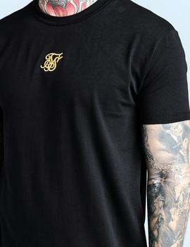 Camiseta Siksilk Reverse Collar Box negra hombre