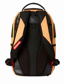 Mochila Sprayground estilo Gucci marrón