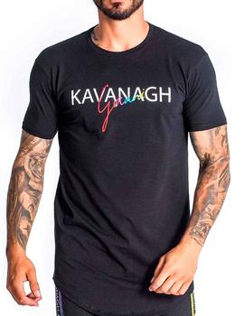 Camiseta Gianni Kavanagh negra con logo multicolor