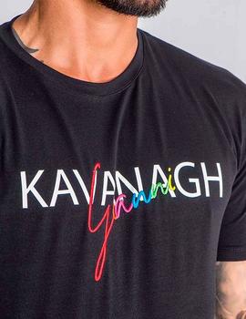 Camiseta Gianni Kavanagh negra con logo multicolor
