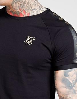 Camiseta Siksilk Raglan Tech negra para hombre