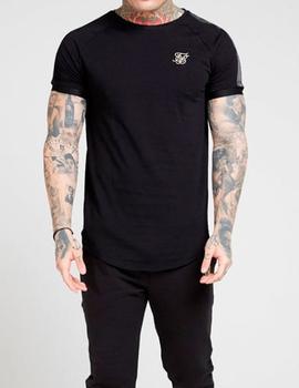 Camiseta Siksilk Raglan Tech negra para hombre