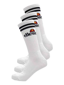 Calcetines Ellesse blancos rayas negras pack 3