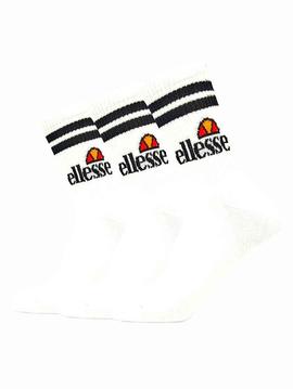 Calcetines Ellesse blancos rayas negras pack 3