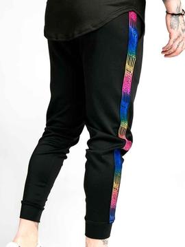 Pantalón SikSilk Fitted Fade Runner negro hombre