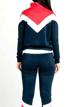 Sudadera SikSilk mujer roja blanca y azul marino