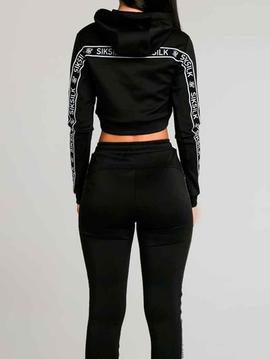 Sudadera corta SikSilk mujer Arc Tech Crop negra