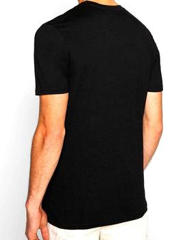 Camiseta Ellesse negra franjas naranjas hombre