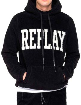 Sudadera Replay M3258 negra de borrego