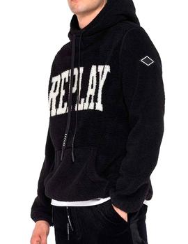 Sudadera Replay M3258 negra de borrego