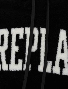 Sudadera Replay M3258 negra de borrego