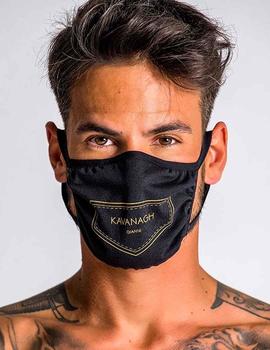 Mascarilla Gianni Kavanagh negra logo oro