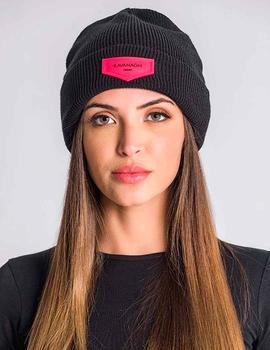 Gorro Gianni Kavanagh negro parche rosa